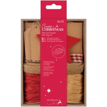 GRATIS! Papermania Geschenkanhänger Create Christmas Felt and Paper Gift Tag Kit Red