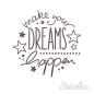 Preview: Zaubereike Holzstempel Make your dreams happen 2.3cm