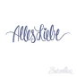 Preview: Zaubereike Holzstempel Alles Liebe im Handlettering Stil 5.8x1.7cm