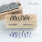 Preview: Zaubereike Holzstempel Alles Liebe im Handlettering Stil 5.8x1.7cm