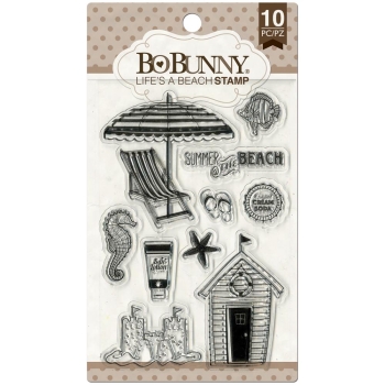 GRATIS! BoBunny Clearstempel Life's a Beach Clear Stamps 4x6"