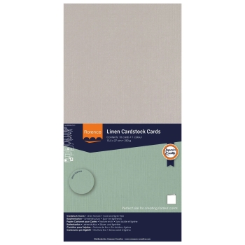 Vaessen Creative Blankokarten Leinen Cardstock Rhino 250gr. 13.5x27.0cm 10 Stück