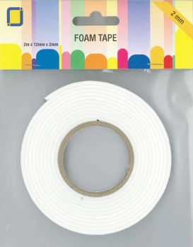 3D Abstandsband Foam Tape weiss doppelseitig 2m x 1.2mm x 2mm