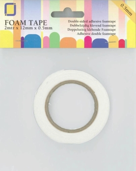 3D Abstandsband Foam Tape weiss doppelseitig klebend 2m x 12mm x 0.5mm