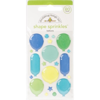 Doodlebug Design Stickers Adhesive Glossy Shape Sprinkles Balloons