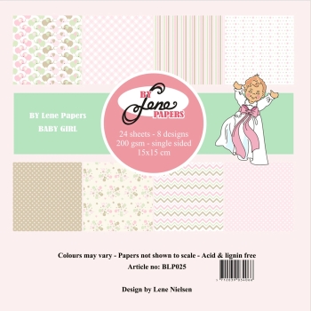 By Lene Designpapier Baby Girl 12x12" 200gsm 24 Bogen