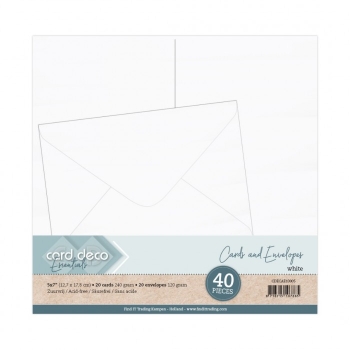 Find It Trading Card Deco Blankokarten und Couverts weiss 5x7" (12.7x17.8cm) 40 Stück