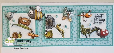 GRATIS! CraftEmotions Clearstempel A6 Bugs 2 Carla Creaties