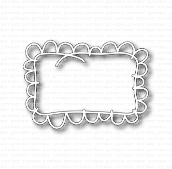 Gummiapan Stanzform Large Doodled Rectangle 8.7x6.2cm