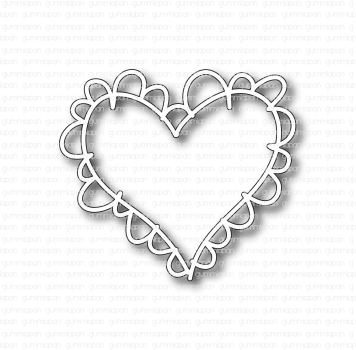 Gummiapan Stanzform Doodled Heart 7.3x6.5cm