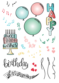 LDRS Creative Clearstempelset Sweet Birthday Wishes 4x6" 10.5x14.5cm