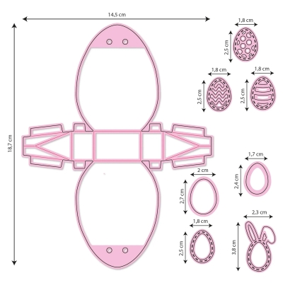 Nellie's Choice Stanzformen Eggshaped Box Wrapping Dies Multi Frames