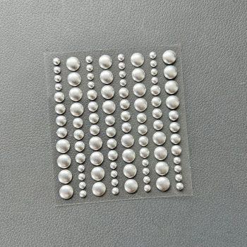 Simple and basic Klebeperlen Metallic silber matt Enamel Dots