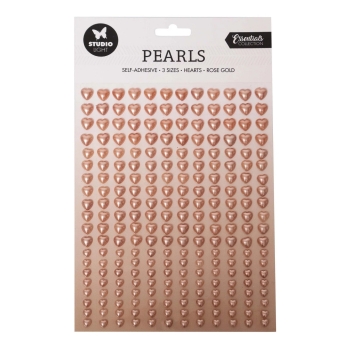 Studio Light Klebeperlen Rose gold Hearts 6mm bis 9mm