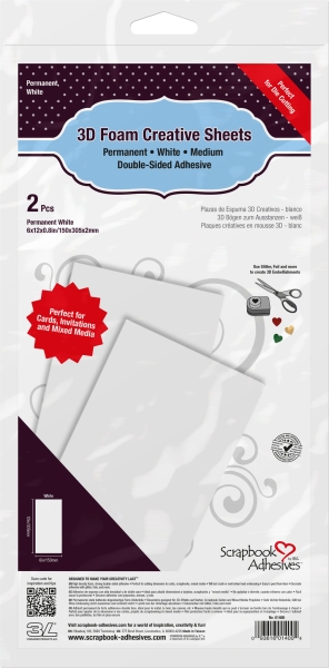 Scrapbook Adhesives 3D Bögen zum Ausstanzen weiss Foam Creative Sheets Double-Sided Adhesive