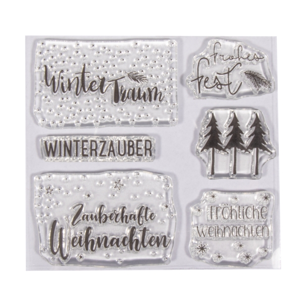 Rayher Stempel Weihnachtsgrüsse Clear Stamps 10x10cm