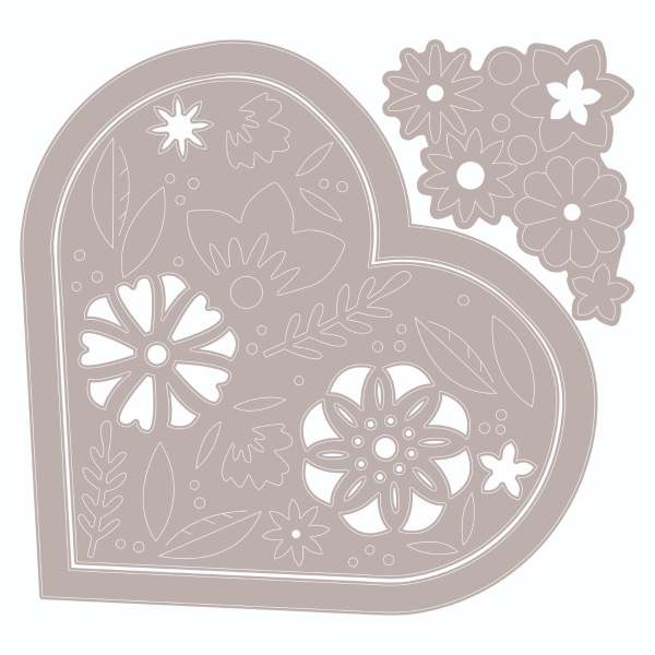 Sizzix Framelits Stanzschablonen Blühendes Herz Blooming Heart