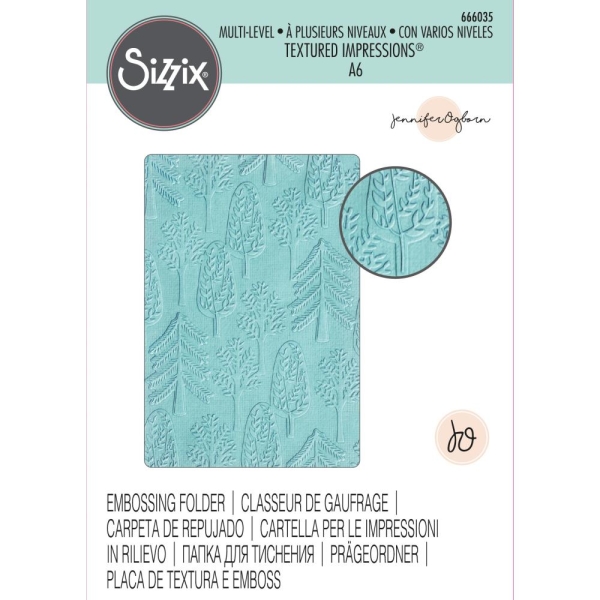 Sizzix Prägeschablone Multi-Level Texture Impressions Forest By Jennifer Ogborn A6