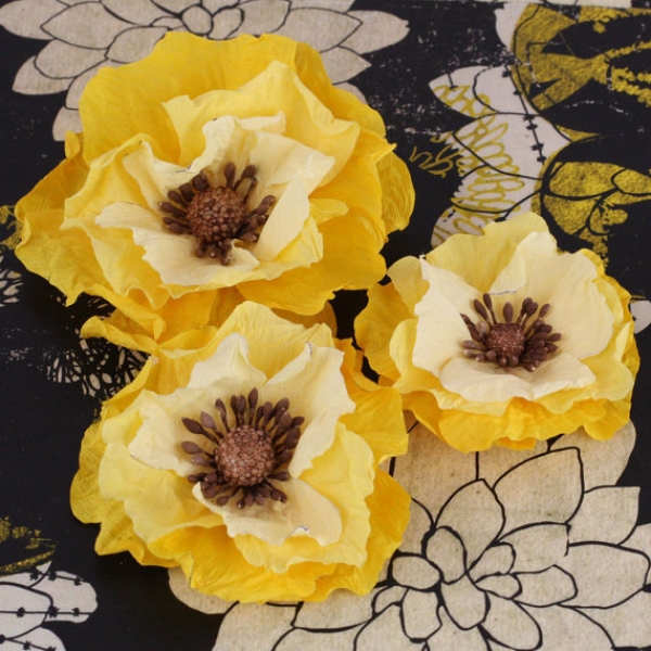 Prima Marketing Papierblumen Poppies & Peonies 3 Stück