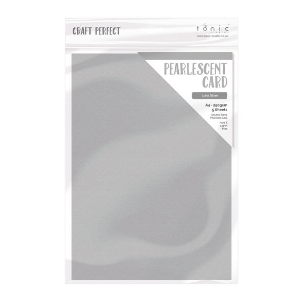 Tonic Craft Perfect Glitzerpapier Luna Silver A4 5 Blatt 250gsm