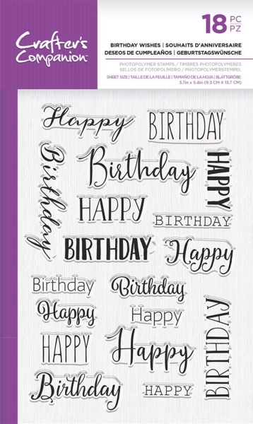 Crafter's Companion Clearstempel Birthday Wishes 9.3x13.7cm