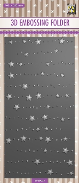 Nellie's Choice 3D Prägeschablone Slimline Sterne und Punkte Stars & Dots 10.5x21.0cm