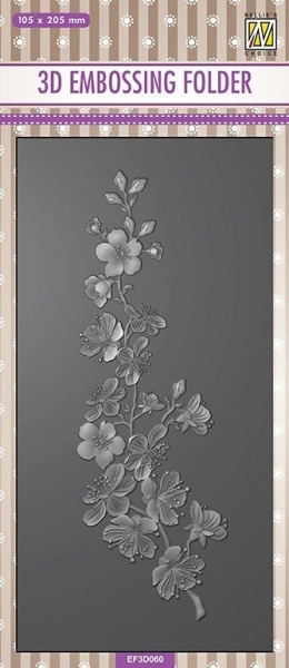 Nellie's Choice 3D Prägeschablone Slimline Kirschblüten Blossom 10.5x20.5cm