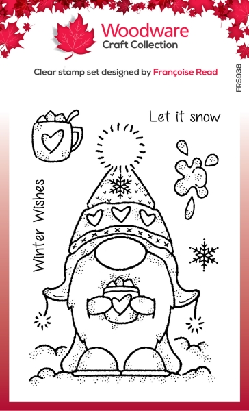 Woodware Craft Collection Stempel Winter Gnome Clear Stamps 9x12.5cm