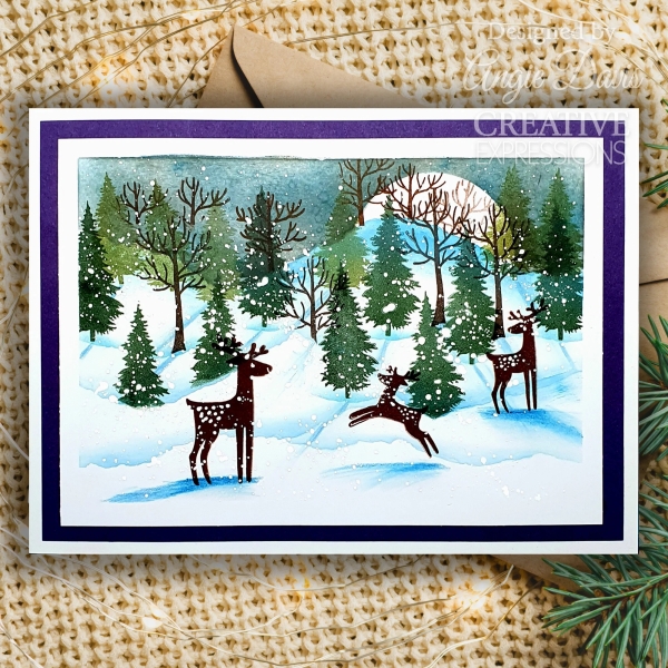 Woodware Craft Colletion Clearstempel Rentiere Paintable Baubles Reindeer Fillers 10.0x14.5cm