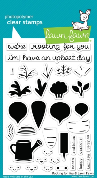 GRATIS! Lawn Fawn - Clearstempelset und Stanzen Rooting For You Combo