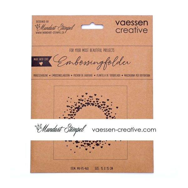 Vaessen Creative Mundart Stempel Prägeschablone Herzkreis 15x15cm