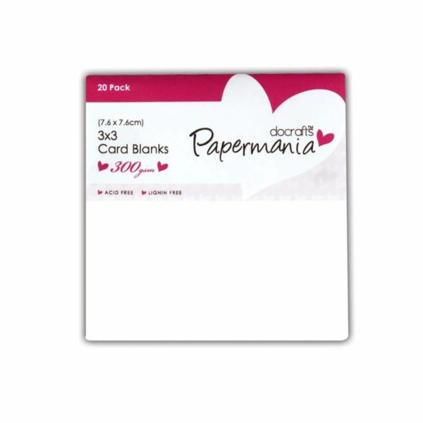 Papermania Blankokarten und Couvert weiss 7.6x7.6cm 25 Stück