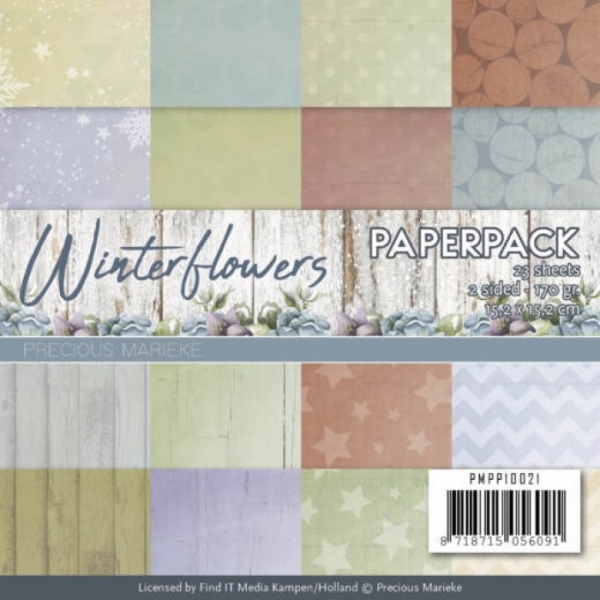 Find It Trading Papierpack Precious Marieke Winter Flowers 6x6" 15.2x15.2cm