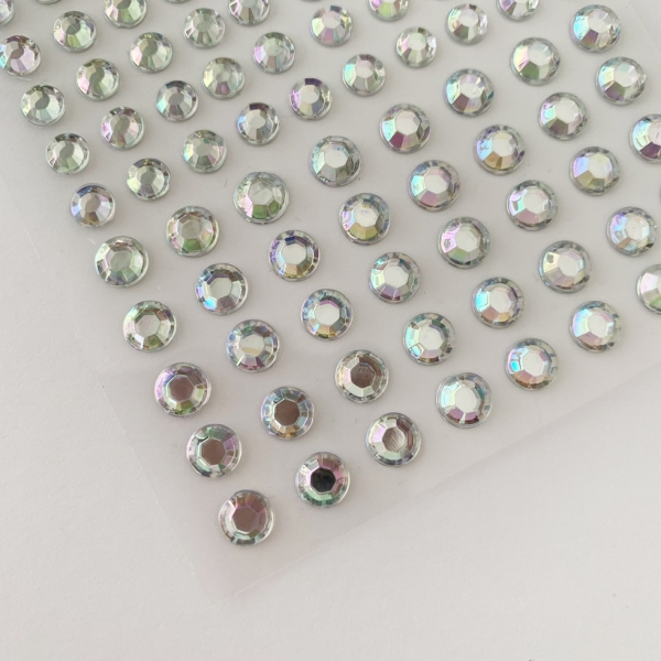 Rhinestones Strass-Steine silber irisierend selbstklebend