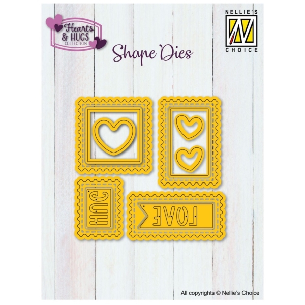 Nellie's Choice Stanzformen Briefmarken mit Herzen Postal Stamps with Hearts