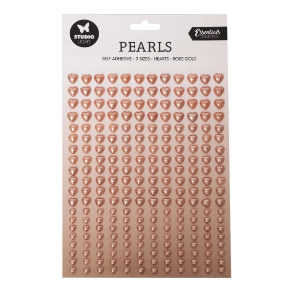 Studio Light Klebeperlen Rose gold Hearts 6mm bis 9mm