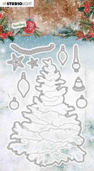 GRATIS! Studio Light Stanzschablone Sending Joy Nr. 51 Weihnachtsbaum Build a Christmas Tree