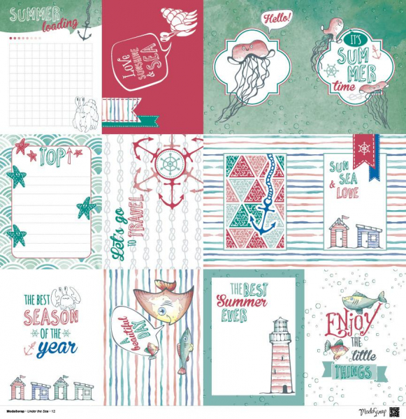 GRATIS! ModaScrap Papierkit Under the Sea 12x12"