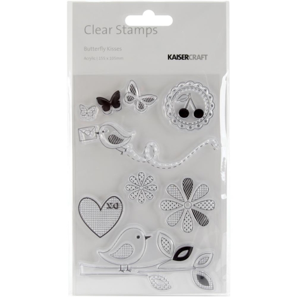 GRATIS! Kaisercraft Clearstempel Set Butterfly Kisses