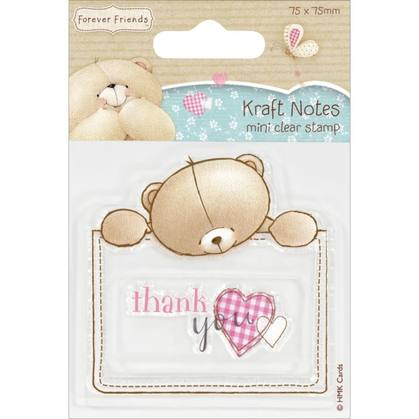 GRATIS! Docrafts - Forever Friends Kraft Notes Mini Clear Stamp Thank You