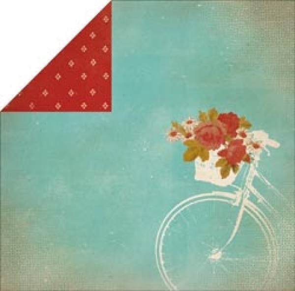 Glitz Design Papier Happy Travels Bicycle 12x12