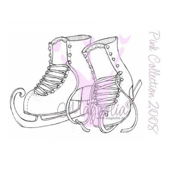 Magnolia Clingstempel Schlittschuhe Pink Collection Ice Skates 4.0x3.0cm