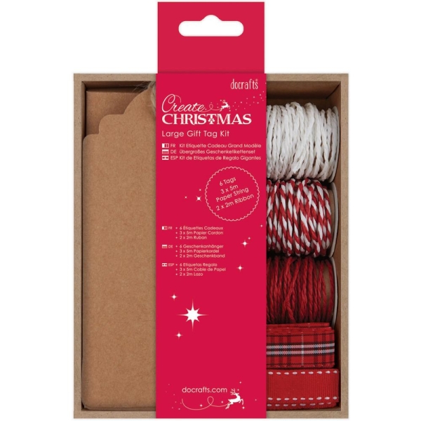 GRATIS! Docrafts Papermania Create Christmas Large Gift Tag Kit Red