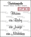 Crealies Clearstempel Text Baby